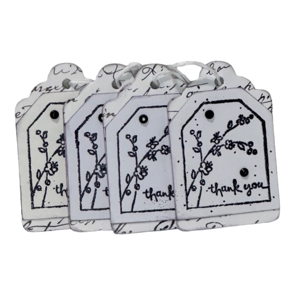 Handmade "Thank You", Unique Gift Tags, Set of 4, Chic, Classy, Vintage - Picture 1 of 5